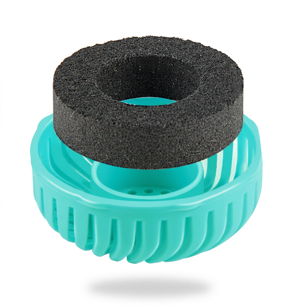 Exploded view of the activated charcoal filter cap